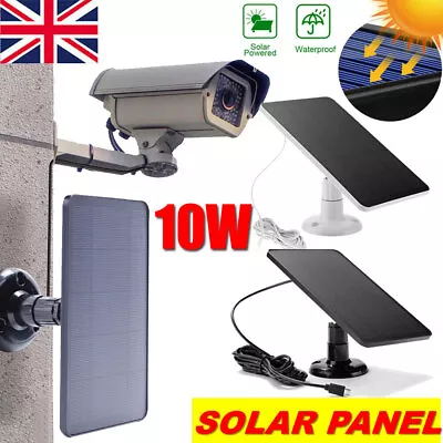 10W Mono Solar Panel 5V Micro USB Battery Charger For Small Home Light Camera • £12.59