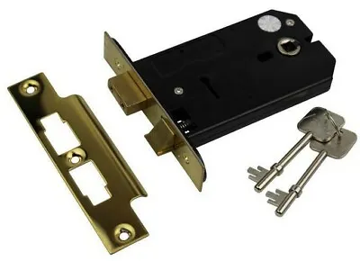 Horizontal Moritice Door Lock 127mm 5  Brass Finish Replaces Union 2077 3 Lever • £24.60