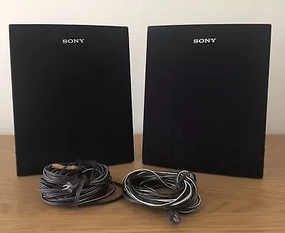 £9.99 • Buy 2x Sony Satellite Corner Speakers & Cables TV Home Cinema Extend 5.1 System, 15W