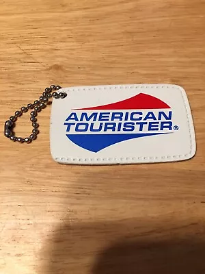 Vintage American Tourister Luggage Name ID Tag Key Ball Chain 3-1/8” • $8.50