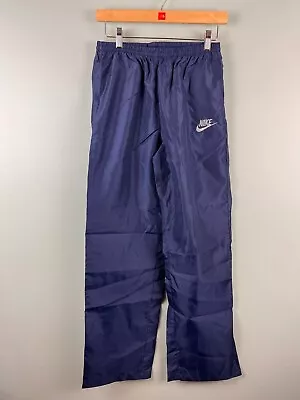 Vintage Nike Nylon Track Pants Blue Windbreaker Joggers Men’s Medium Japan 80s • $32.99
