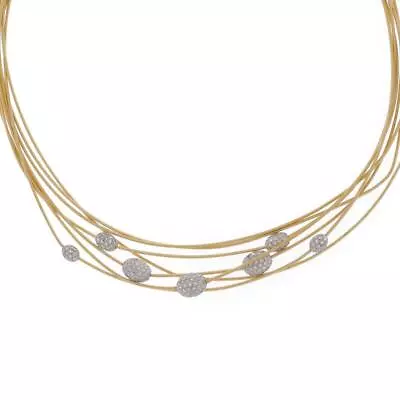 Marco Bicego Cairo Necklace 2ct Diamonds 18k Gold 7 Cable Strand Chocker • $7999