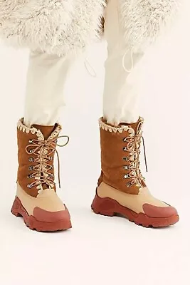 Free People Mou Chalet Eskimo Mountain Lace Up Tall Water Resistant Boot Size 37 • $251.99