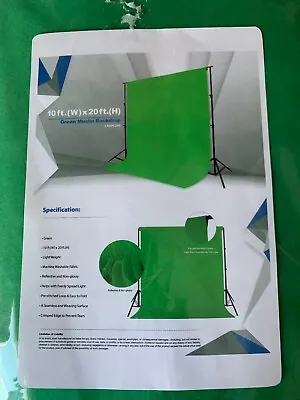 NEW Limostudio 10 X 20 Ft. Large Muslin Solid Green Backdrop Background Screen • $29.95