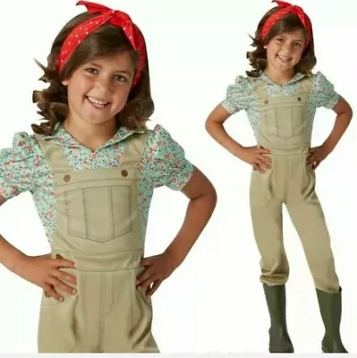 £9.99 • Buy Childs Fancy Dress Size 3-4yrs-WW2 Girls Land Girl Costume/Wartime Outfit-NEW