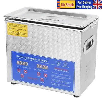 3L Ultrasonic Digital Ultra Sonic Cleaner Bath Timer Stainless Tank Cleaning UK • £75.05