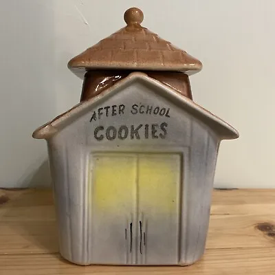 VINTAGE 1950's  “After School Cookies” SCHOOLHOUSE COOKIE JAR No Bell • $24.95