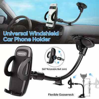 Mpow Car Phone Mount Windshield Phone Holder Long Arm Stand FOR IPhone Samsung • £9.99