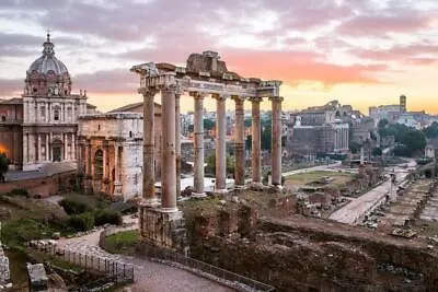 Sunrise Over Roman Forum Rome Italy Photo Art Print Poster 24x36 Inch • $13.98