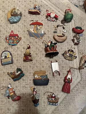 Vintage Composite Noah's Ark Christmas Ornament Holiday Decoration 21 Pieces • $19.99