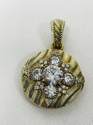 $49 • Buy Judith Ripka Gold Clad Sterling Silver 925  Enhancer Pendant