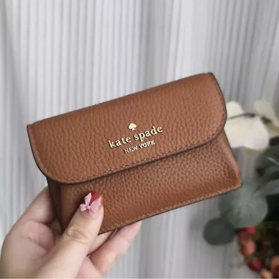 New Kate Spade Dumpling Pebbled Leather Small Card Holder Warm Ginger KA574 • $130