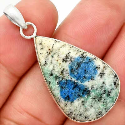 Natural K2 Blue - Azurite In Quartz 925 Sterling Silver Pendant Jewelry P-1001 • $6.99