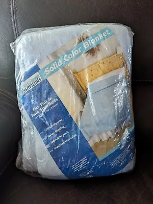 Vtg Home Essentials Solid Acrylic? Blanket Sky Blue 72 X 90 NEW Sealed Full/Twin • $37.99