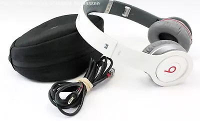 Monster Beats By Dr. Dre Solo Wired On-Ear White Headphones 6B6T8WD323 • $48.99