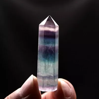 £3.83 • Buy Natural Rainbow Fluorite Quartz Crystal Point Wand Healing Gemstone Obelisk Rock