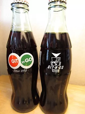 Lot / 2  GIT 'N' GO MARKETS  Coca Cola Bottles - 35th & 40th Anniv Clinton Tenn • $17