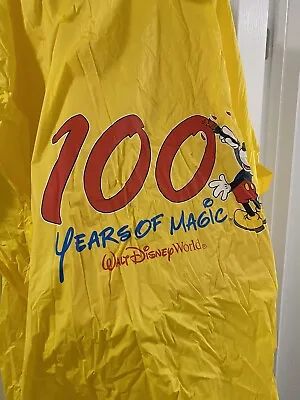 Walt Disney World 100 Years Of Magic Adult Yellow Rain Poncho Mickey Mouse Read • $8.99