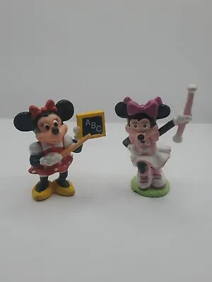 DISNEY APPLAUSE Minnie Mouse Cheer Baton & Teacher PVC Figure Lot Cake Toppers • $9.99