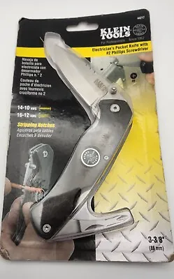 New Klein Tools 44217 Electrician's Pocket Knife W/#2 Phillips Screwdriver NOS • $24.99