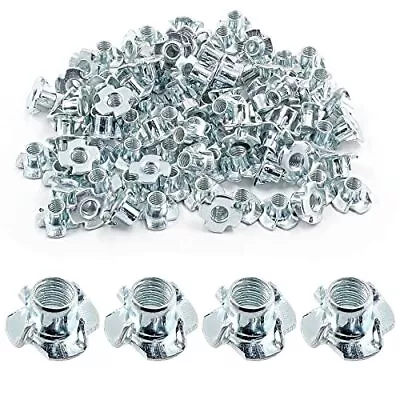 80pcs T Nuts 5/16 18 X 5/16  4 Pronged Tee Blind Nuts Zinc Plated Carbon Steel T • $8.96