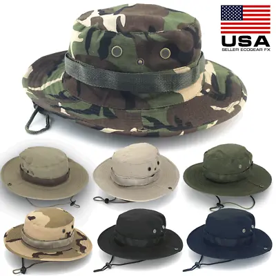 Boonie Bucket Hats Outdoor Fishing Hunting Wide Brim Mesh Camo Safari Sun Cap • $8.99