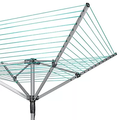 4 Arm Rotary Airer Washing Line Clothes Dryer Outdoor Metal Ground Spike & Cover • £35.99