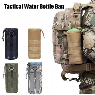 Tactical Molle Water Bottle Holder Backpack Belt Hiking Carrier Pouch Waist Bag • $9.99