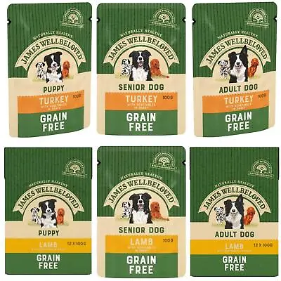 £20.73 • Buy James Wellbeloved Complete Grain Free Wet Dog Food Hypoallergenic Meal 12 X 100g