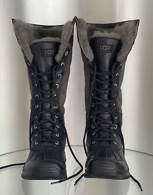 UGG Adirondack Tall Boot Black Gray Vibrant Waterproof EVent Women Size 7 • $160