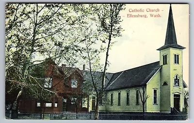 C.1910 ELLENSBURG WA CATHOLIC CHURCH ZETZSCHE & ZETZSCHE Postcard P39 • $29.95