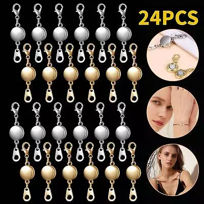 24Pcs Magnetic Lobster Clasps Jewelry Necklace Converter Extender Hook Closures • $13.93