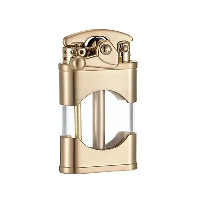 Windproof Metal Kerosene Lighter Vintage Trench Rocker Lighter Fluid Refillable • $18.60