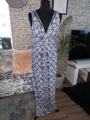 £39 • Buy FAT FACE CHINA PRINT BLUE MAXI DRESS SIZE 12 New 