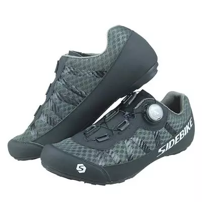 Mesh Sports Cycling Shoes Anti-Slip Road Bike Shoe Outdoors Gray Sneakers • $63.93