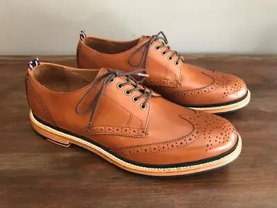 J.Crew $300 Men's Oar Stripe Shortwing Derbys Sz 10 Burnished Sienna K9291 • $175