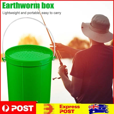 $10.10 • Buy Fishing Bait Bucket Breathable Live Bait Box Plastic Fishing Gear (Large)