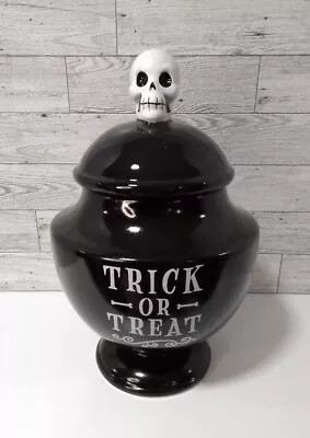 Hyde & Eek Trick Or Treat Ceramic Skeleton Cookie Jar Halloween Brand New  • $24