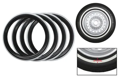 15 Inch Tyre  Black White Edge Wall Portawall Set 4 VW Beetle Ford Holden Chevy • $114.40