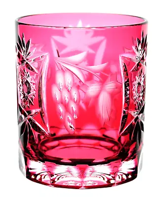 Nachtmann Traube Gold Ruby Cut To Clear Crystal Whiskey DOF Glass • $75