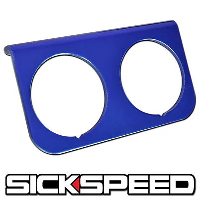 Aluminum Double Gauge Dash Mount Holder Panel Pod Fits Autometer P6 Blue • $13.88