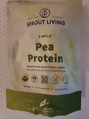 Pea Protein Organic Unflavored Powder Sprout Living Vegan Non-GMO 1 Lb (454 G) • $18.95