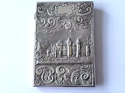 Silver Castle Top Card Case Nathaniel Mills 1848 Newstead Abbey & Kenilworth • £915