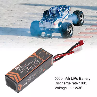 New 11.1V 5000mAh 100C 3S LiPo Battery With T Shaped Red Plug Accessory For FPV • £34.99