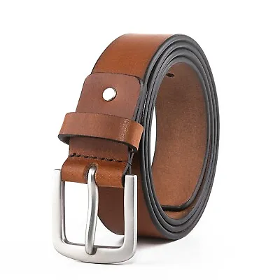 $13.98 • Buy Men’s Belts,Full Grain Genuine Leather Casual Dress Jeans Belts For Men 