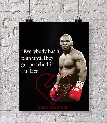 Iron Mike Tyson Quotes Boxing Logo Black Poster Size 16  X 20  • $15.89