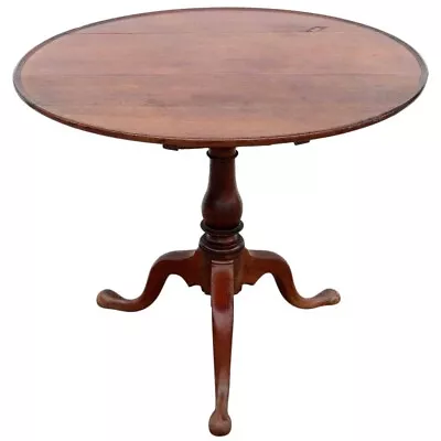 Antique American Pennsylvania Walnut Oval Birdcage Tilt-top Table 18th Century • $990