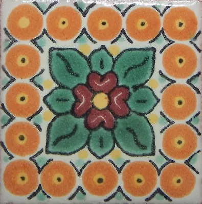 100 MEXICAN TALAVERA  TILE 2x2   FOLK ART HANDMADE 2-13 • $74.99