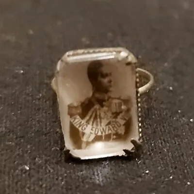 £10 • Buy King Edward VIII Brass Glass Picture Ring Commerative Coronation