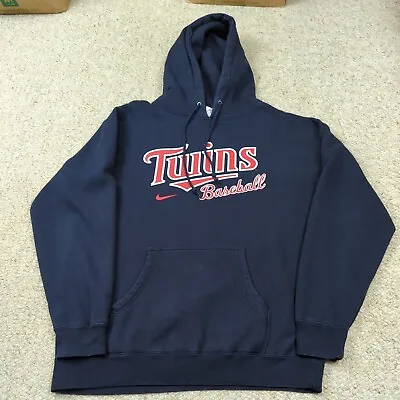 Minnesota Twins Nike Hoodie Mens L Navy Blue MLB Baseball Swoosh Check • $26.88